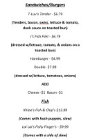 Kutoğlu Ekmek menu