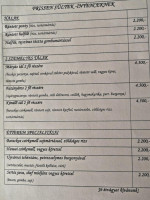 Mátyás étterem Panzió menu