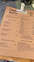 Tópart Bisztró menu