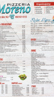 Pizzeria Moreno menu