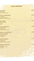 Imperial Restauracja menu