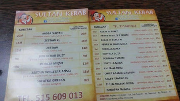 Sultan Kebab Sycow menu