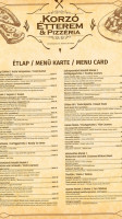 Korzo Pizzeria menu