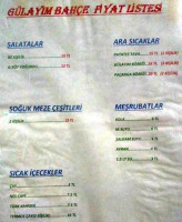 GÜlayİm Otel BahÇe Restorant menu