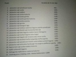 Mamma Mária Pizzèria menu