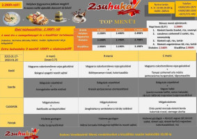 Zsuhuka Vidéki Falatozója menu