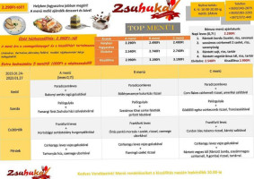 Zsuhuka Vidéki Falatozója menu