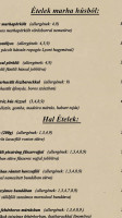 Casablanca Étterem menu