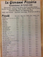 Pizzeria La Giovanni menu