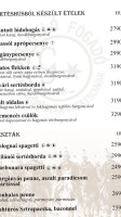 Aranyló Fogadó menu