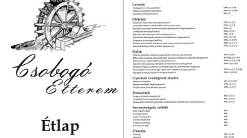 Csobogó Étterem menu