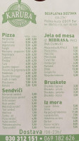 Karuba Pizza Pub menu