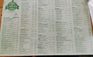 Karuba Pizza Pub menu