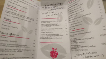 Malinowy Chruśniak menu