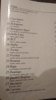 Vicenza. Pizzeria menu