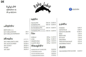 Ryby Lubie menu