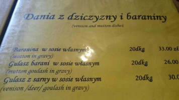 Karczma U Polowacy W Szczawnicy menu
