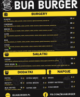 Bua Burger menu