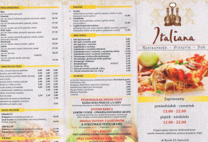 Italiana Restauracja Marek Filut menu