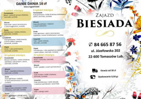 Zajazd Biesiada Wesela, Noclegi, Imprezy Okolicznościowe menu