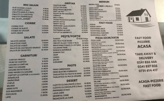 Pizza And menu