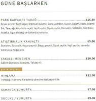Park Fırın menu