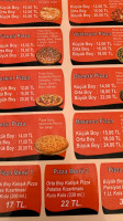 Pizza Türkeli menu