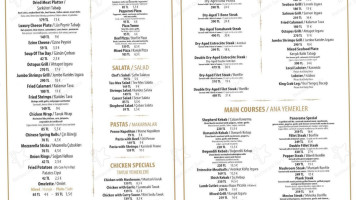 Kale Panorama Restoran menu