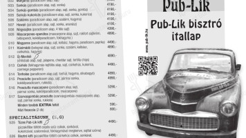 Pub-lik Bistro menu