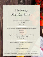 Jankay Kávéház és Étterem menu