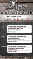 Le Grill Dufour menu