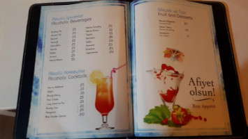 Blue Garden House Restaurant Bar menu