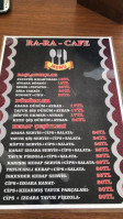 Ra-ra Cafe menu