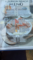 Kourion Beach menu