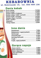 Kebab Kebabownia menu