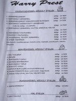 Harry Prest menu