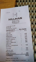 Hillman Cafe menu