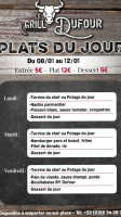 Le Grill Dufour menu