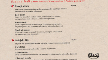Restavracija In Prenočiščatulipan menu