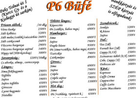 P6 Büfé menu