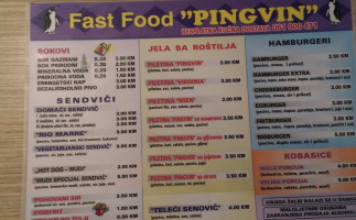 Pingvin menu