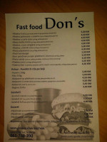 Fast Food Don's menu