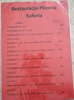Pizzeria Euforia menu