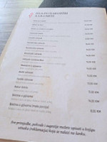Restoran Milenijum menu