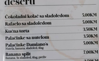 Restoran Damiano's menu