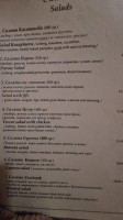 Kasapinova Mehana menu