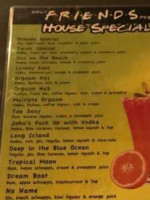 Only Friends Pub menu