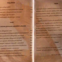 Carpaccio Étterem menu