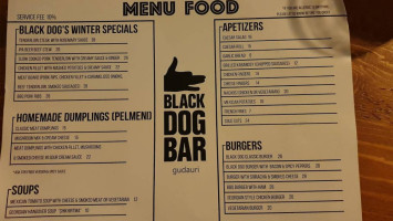 Black Dog menu