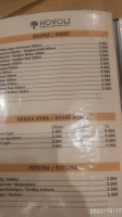 Hovoli menu